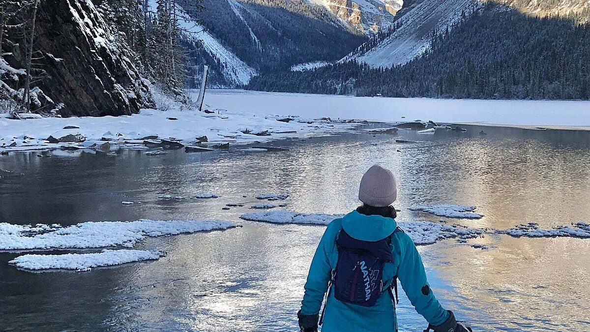 Hike to Kinney Lake near Valemount, British Columbia in the winter