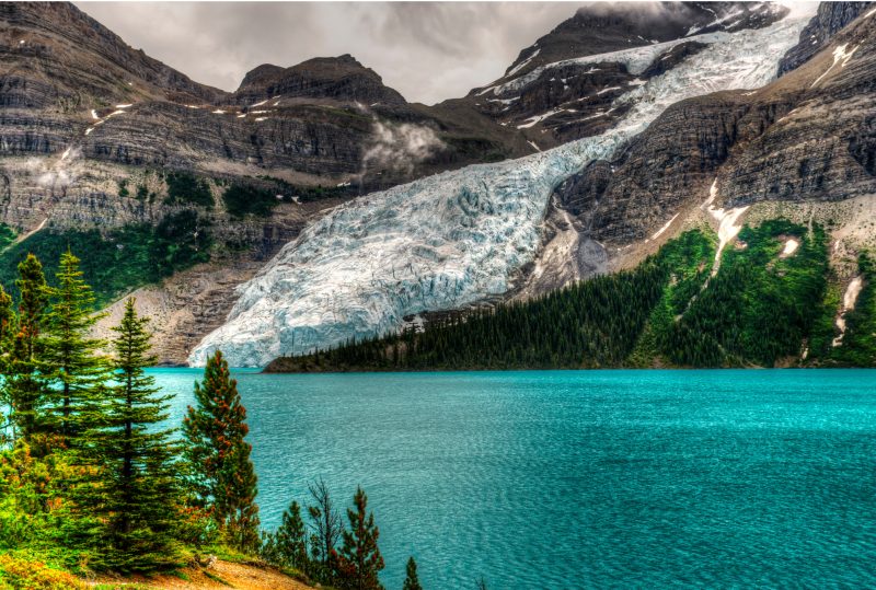 View of Berg Lake from the hiking trail on Mount Robson, close to Best Western Plus Valemount.
